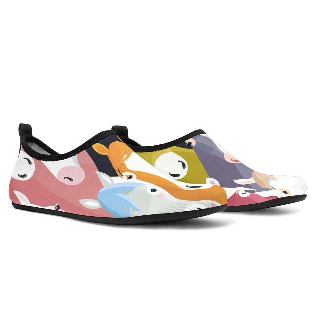 Colorful Horse Pattern Aqua Water Shoes