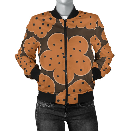 Cracker Pattern Print Design 01 Women's Bomber Jacket