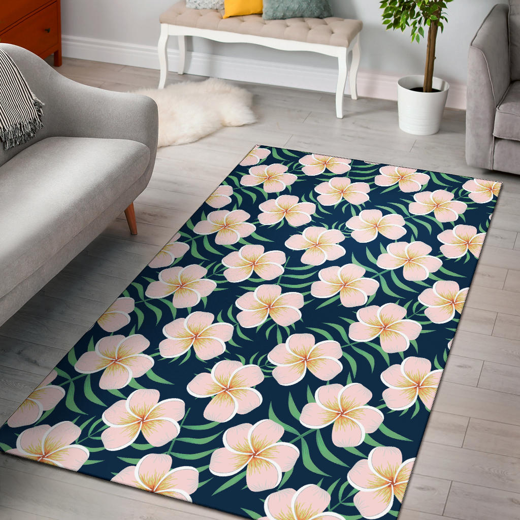 Pink Plumeria Pattern Print Design PM016 Area Rugs