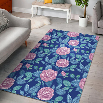 Camellia Pattern Print Design CM05 Area Rugs