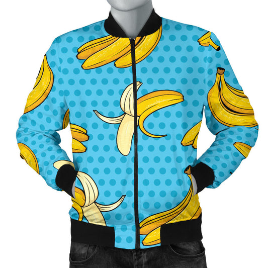 Banana Pattern Print Design BA08 Men Bomber Jacket