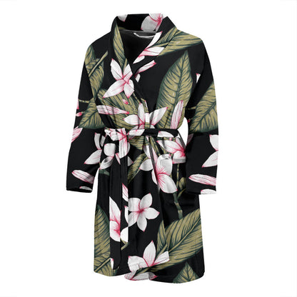 Plumeria Pattern Print Design PM021 Men Bathrobe