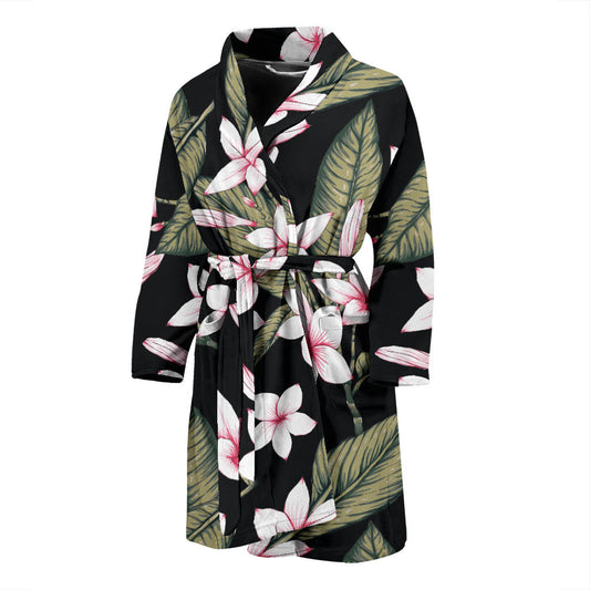 Plumeria Pattern Print Design PM021 Men Bathrobe