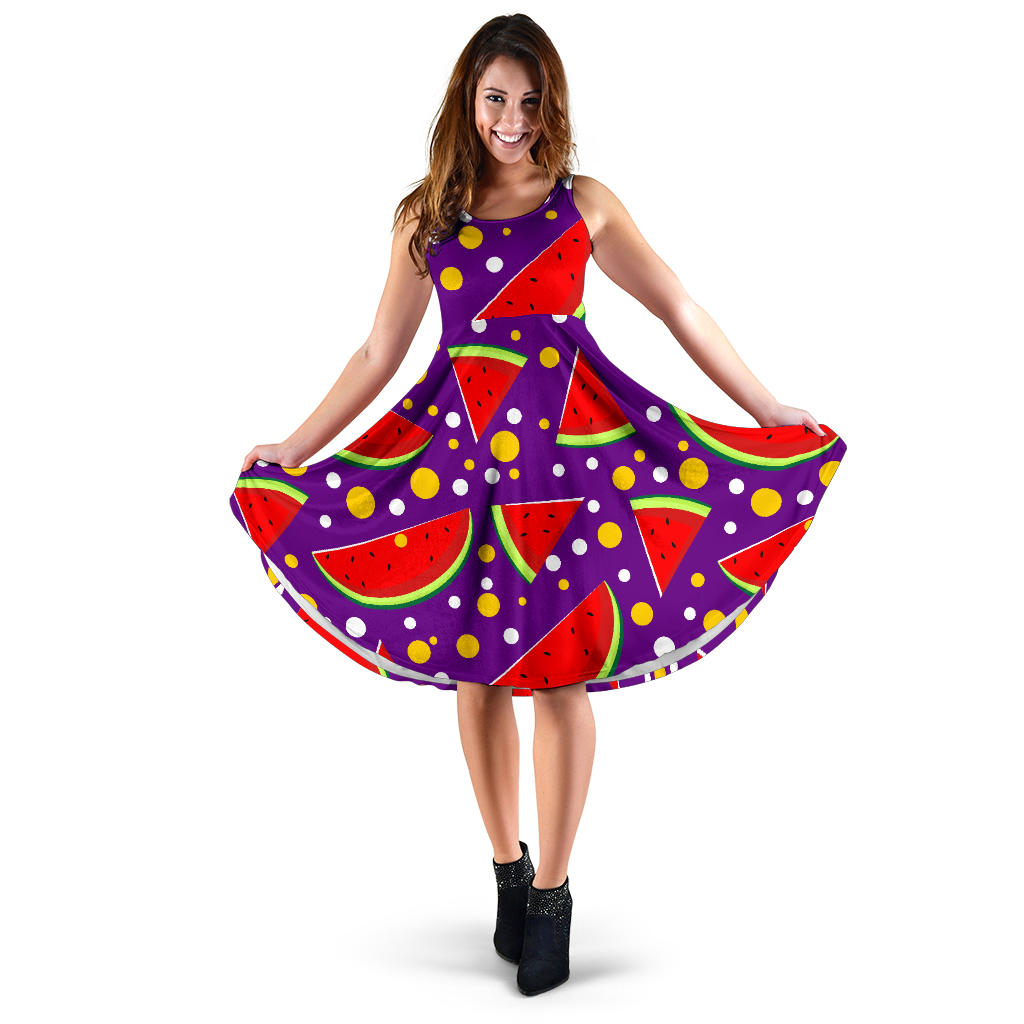 Watermelon Pattern Print Design WM010 Midi Dress
