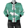 Arctic Fox Pattern Print Design Women's Bomber Jacket