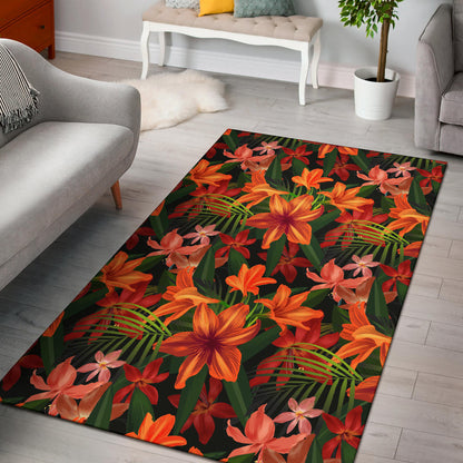 Amaryllis Pattern Print Design AL05 Area Rugs