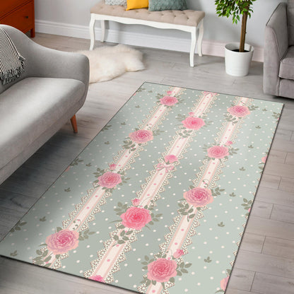 Rose Pattern Print Design RO016 Area Rugs