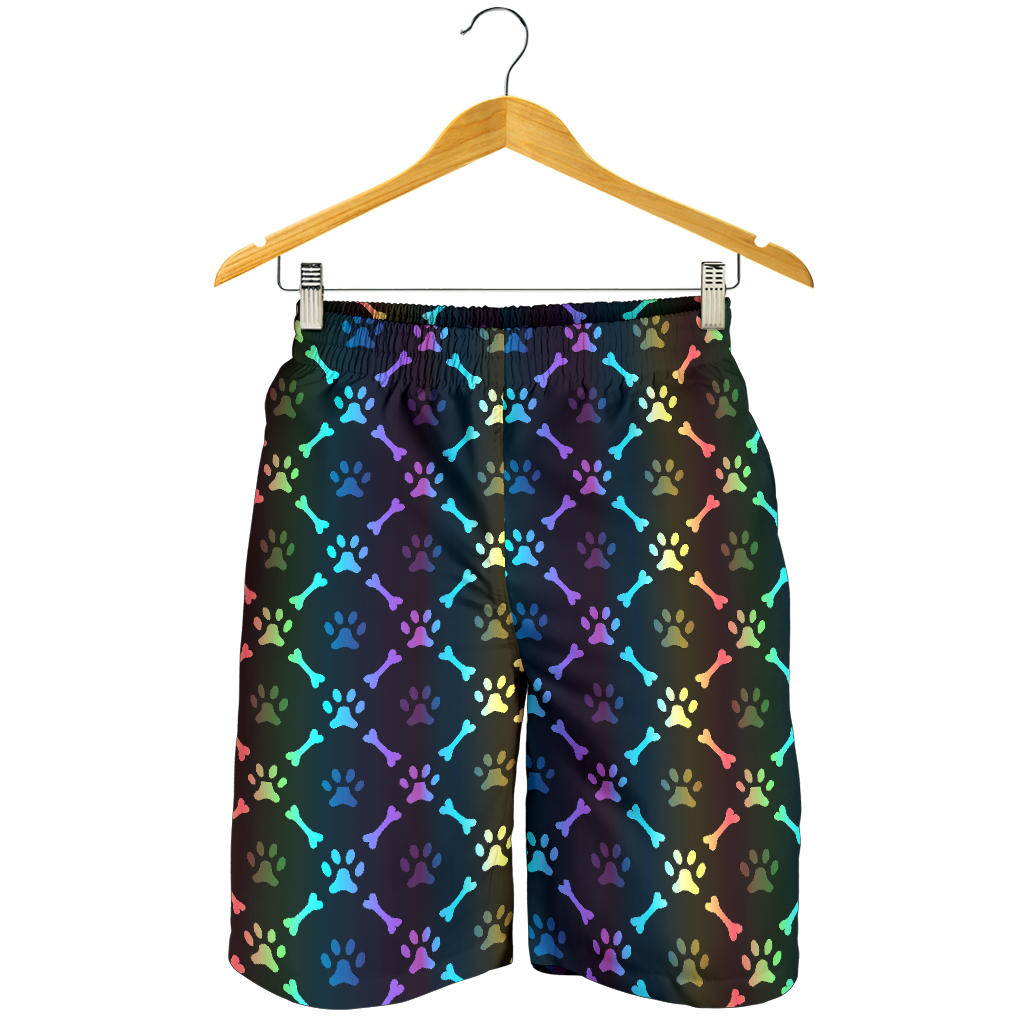 Paw Rainbow Pattern Print Design A01 Mens Shorts
