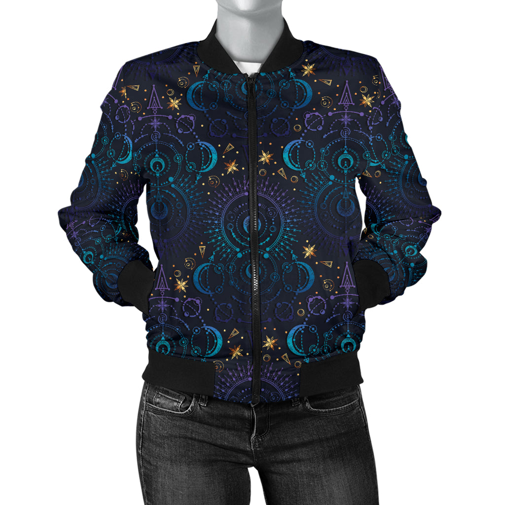 Celestial Pattern Print Design 06 Women's Bomber Jacket