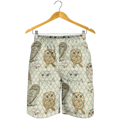 Owl Pattern Print Design A03 Mens Shorts