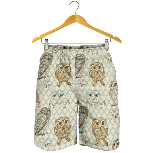 Owl Pattern Print Design A03 Mens Shorts