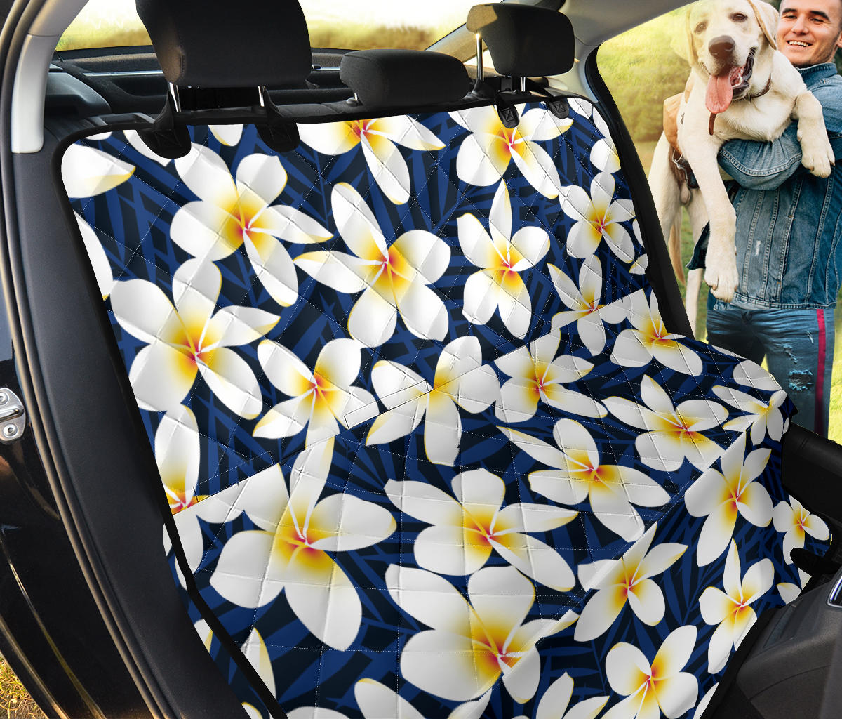 Plumeria Pattern Print Design PM026 Rear Dog  Seat Cover