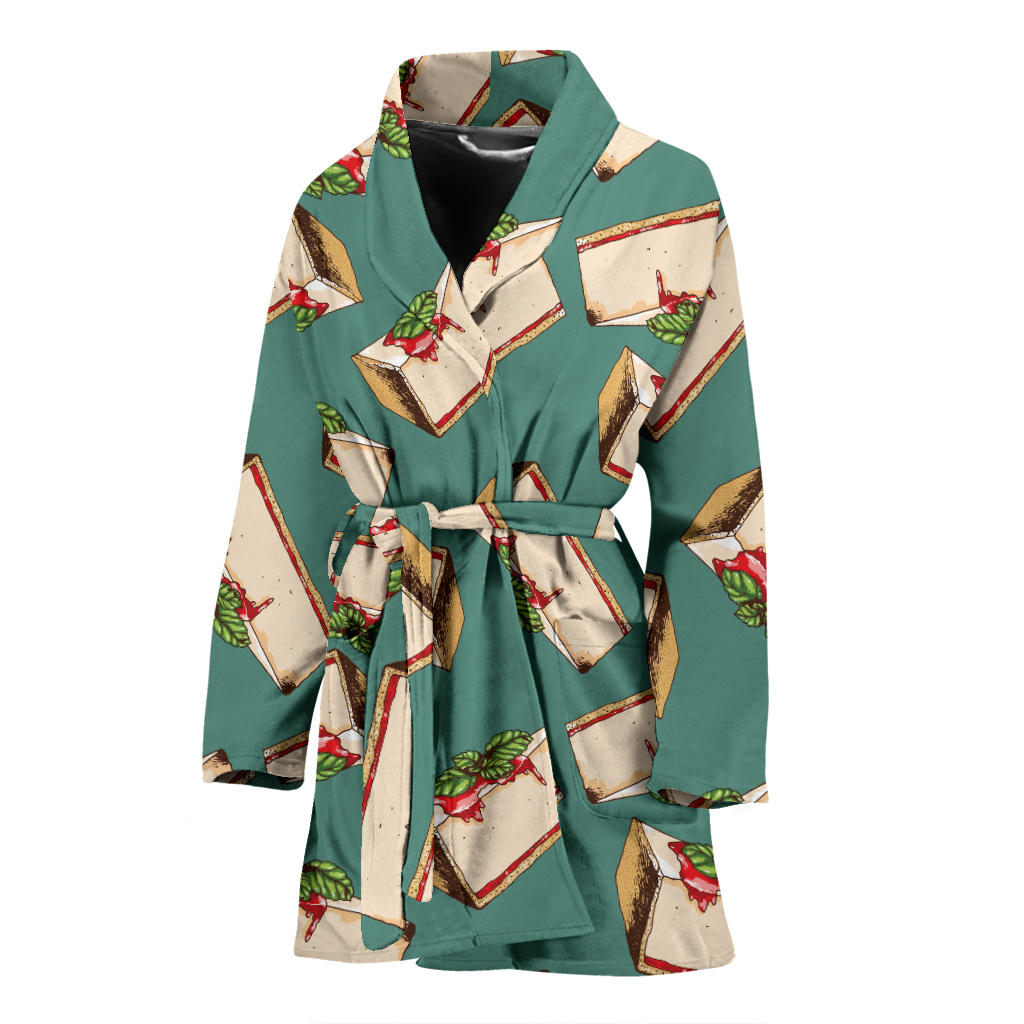 Cheesecake Pattern Print Design CK02 Women Bathrobe