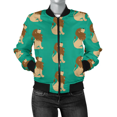 Lion Pattern Print Design 02 Women's Bomber Jacket