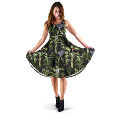 Rainforest Pattern Print Design RF05 Midi Dress