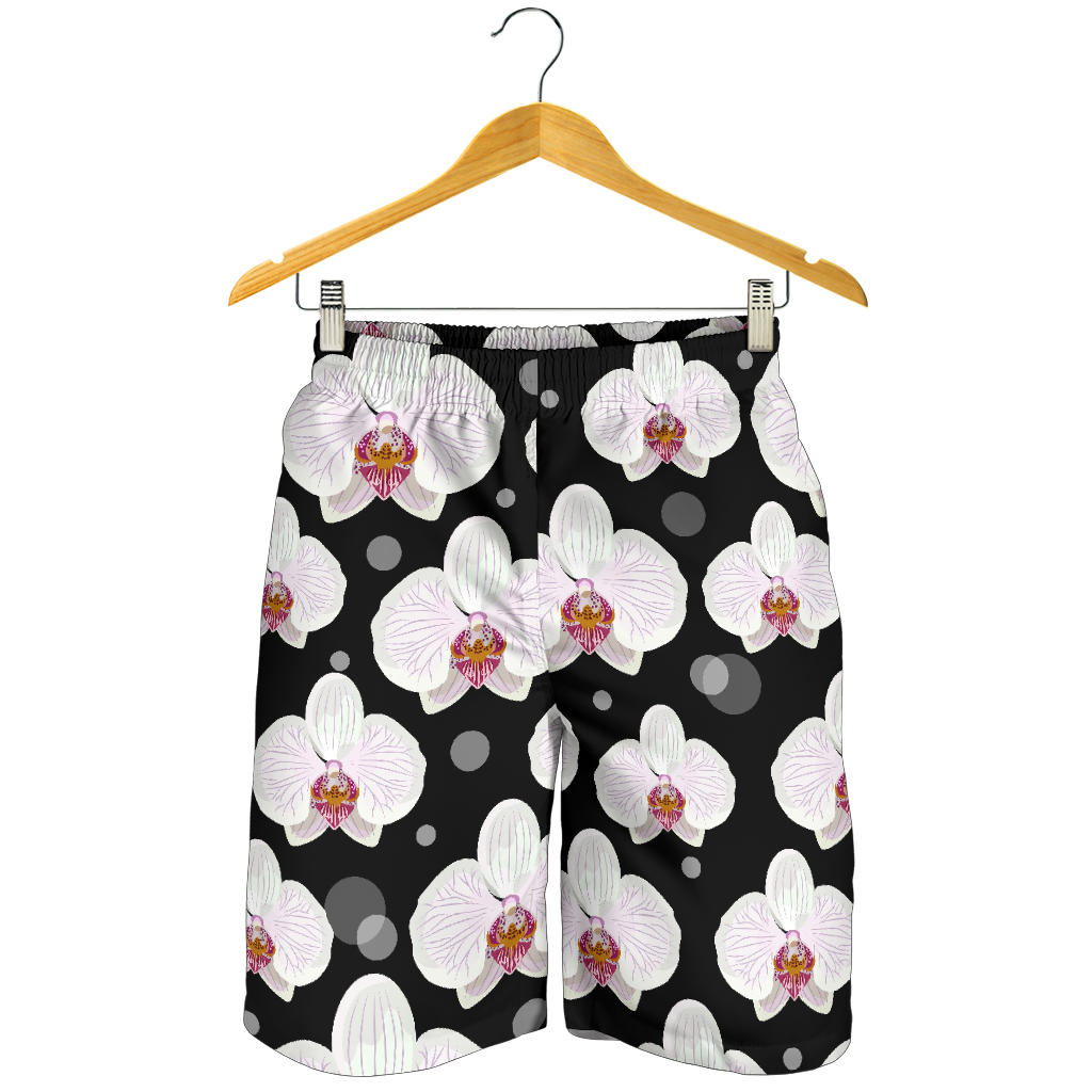 Orchid White Pattern Print Design OR09 Mens Shorts