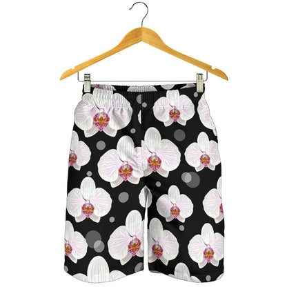 Orchid White Pattern Print Design OR09 Mens Shorts