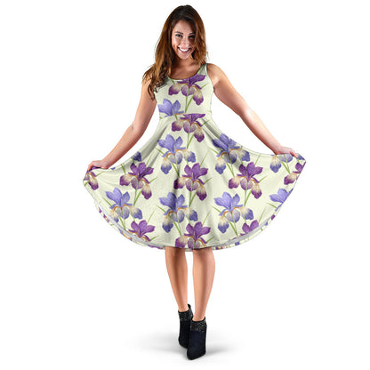 Iris Pattern Print Design IR08 Midi Dress