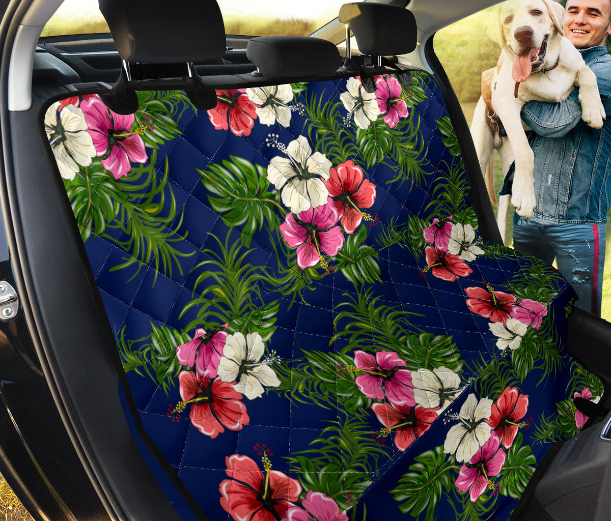 Hibiscus Pattern Print Design HB028 Rear Dog  Seat Cover