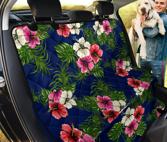 Hibiscus Pattern Print Design HB028 Rear Dog  Seat Cover