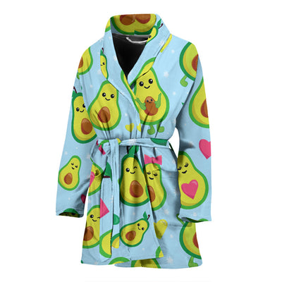 Avocado Pattern Print Design AC09 Women Bathrobe