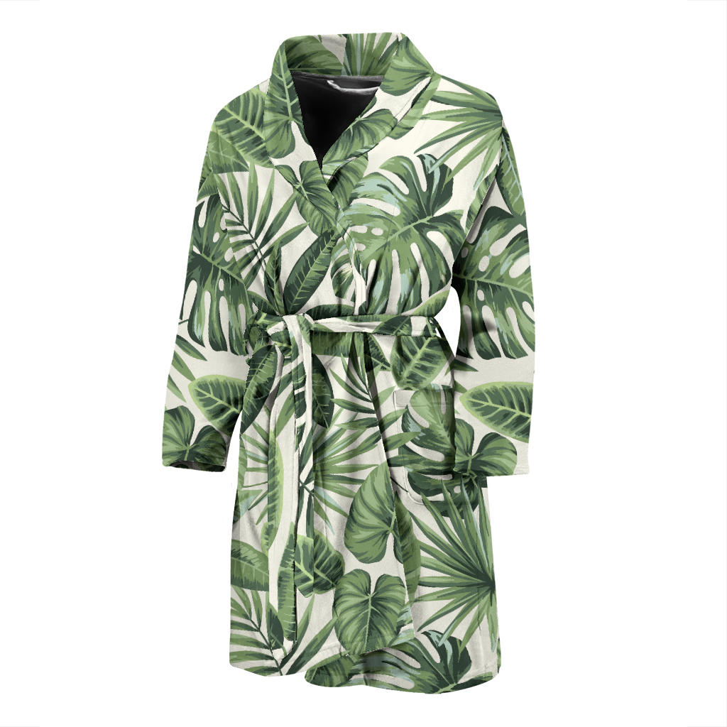 Palm Leaves Pattern Print Design PL014 Men Bathrobe