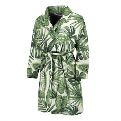 Palm Leaves Pattern Print Design PL014 Men Bathrobe