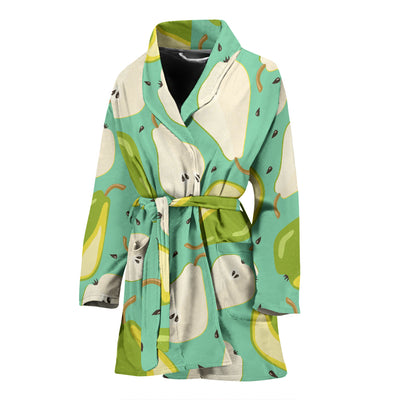 Pear Pattern Print Design PE04 Women Bathrobe