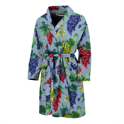 Grape Pattern Print Design GP06 Men Bathrobe