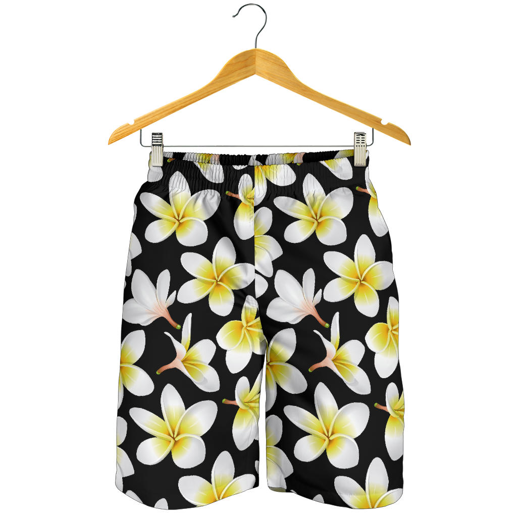 Yellow Plumeria Hawaiian Flowers Mens Shorts