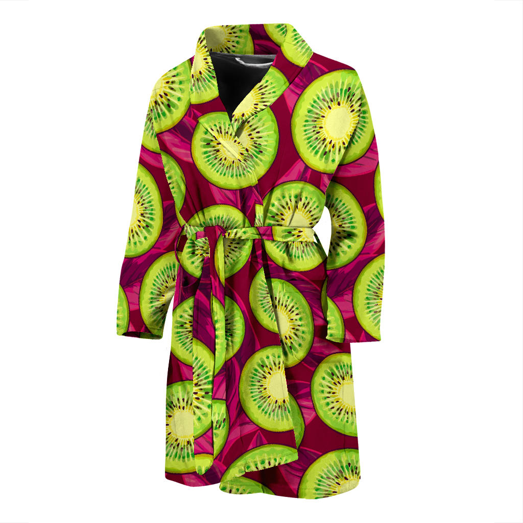 Kiwi Pattern Print Design KW05 Men Bathrobe