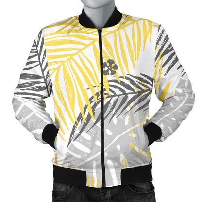 Palm Leaves Pattern Print Design PL012 Men Bomber Jacket
