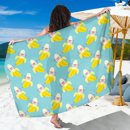 Banana Pattern Print Design BA07 Sarong Pareo Wrap