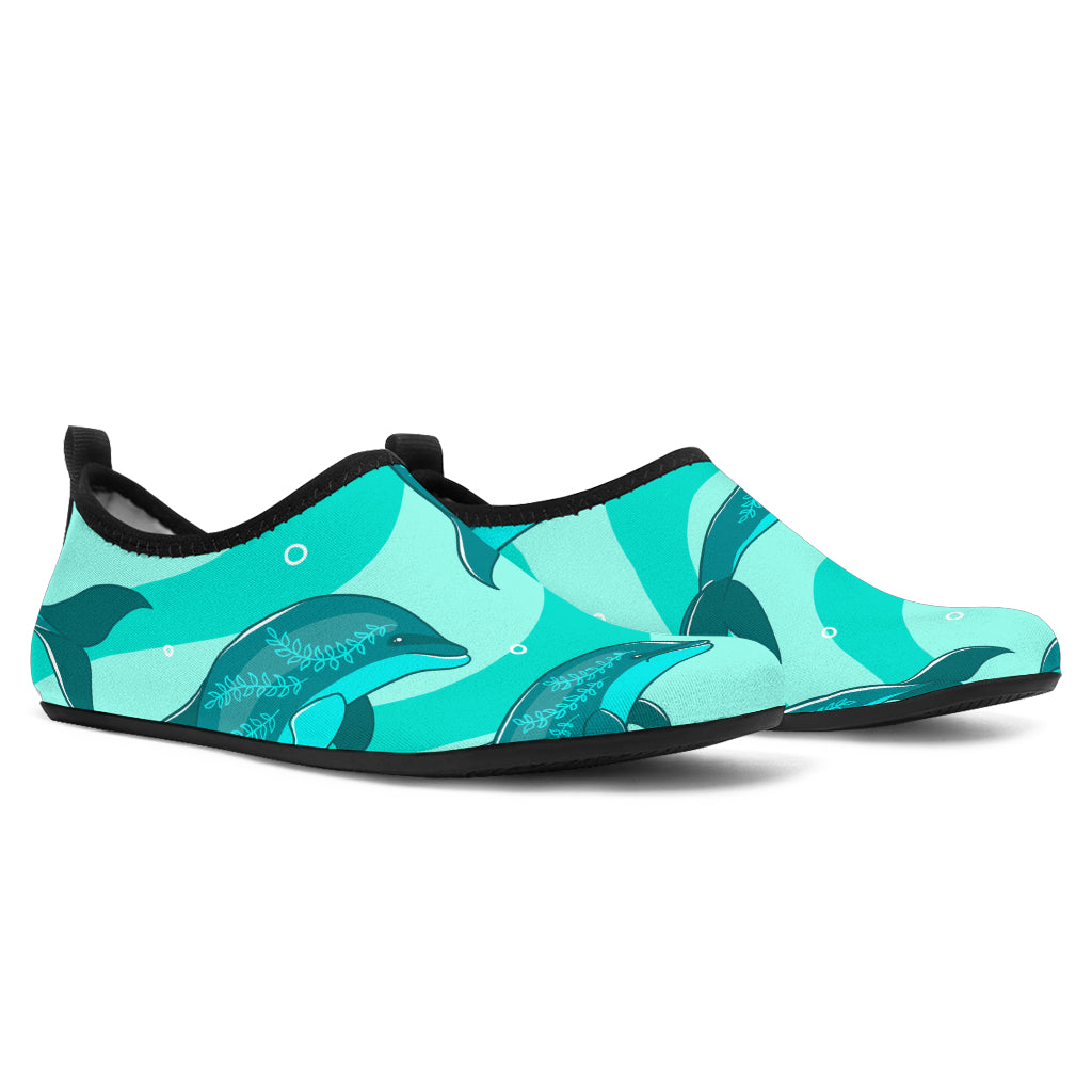 Dolphin Wave Print Aqua Water Shoes