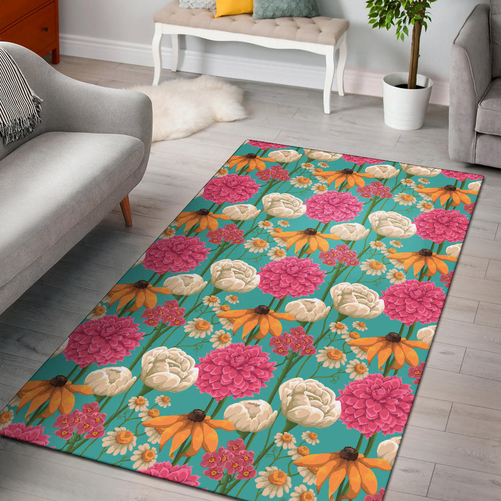 Summer Floral Pattern Print Design SF07 Area Rugs