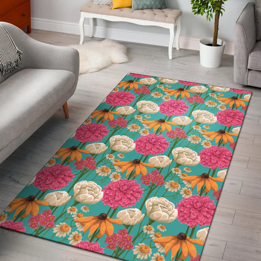 Summer Floral Pattern Print Design SF07 Area Rugs
