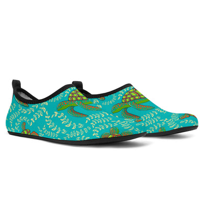 Sea Turtle Pattern Print Design T010 Aqua Water Shoes