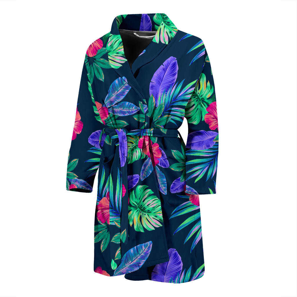 Tropical Flower Pattern Print Design TF09 Men Bathrobe