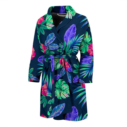 Tropical Flower Pattern Print Design TF09 Men Bathrobe