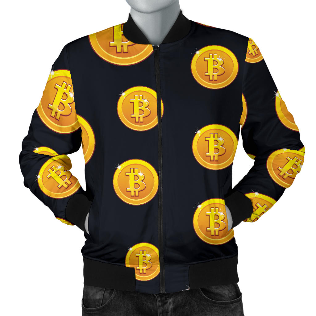 Bitcoin Pattern Print Design DO04 Men Bomber Jacket