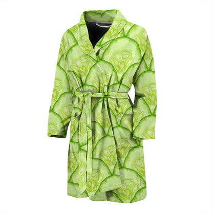 Cucumber Pattern Print Design CC04 Men Bathrobe