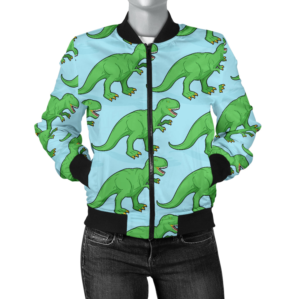 T Rex Pattern Print Design A01 Women's Bomber Jacket