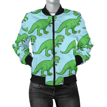 T Rex Pattern Print Design A01 Women's Bomber Jacket
