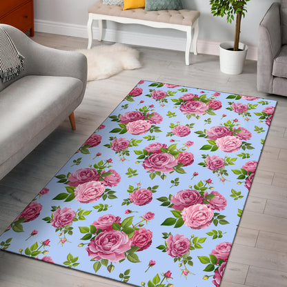 Rose Pink Pattern Print Design RO08 Area Rugs