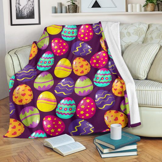 Easter Eggs Pattern Print Design RB04 Fleece Blanket
