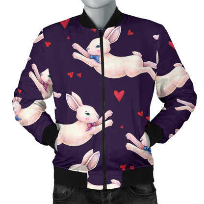 Rabbit Pattern Print Design RB016 Men Bomber Jacket