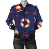 Nautical Pattern Print Design A03 Women's Bomber Jacket