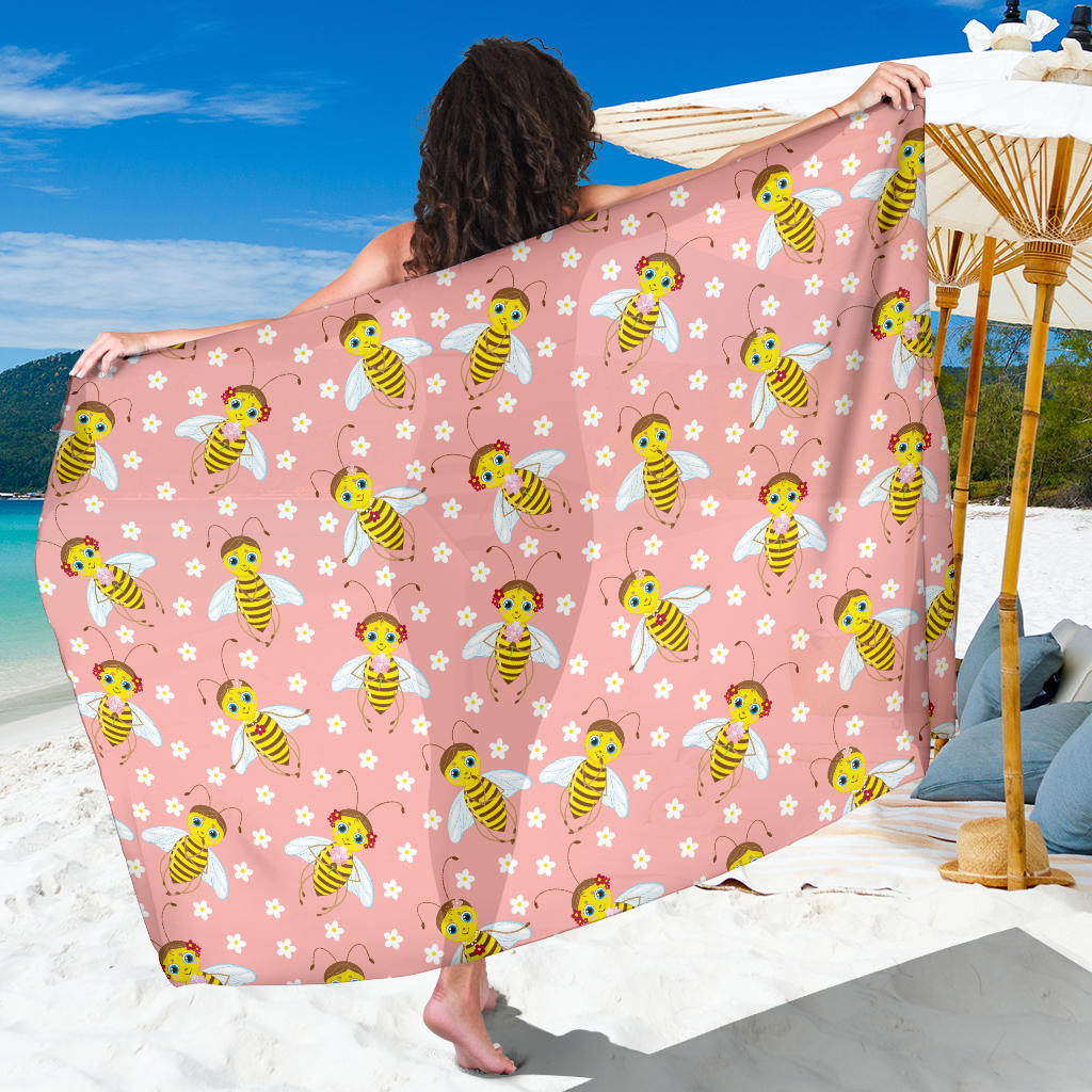 Bee Pattern Print Design BEE07 Sarong Pareo Wrap
