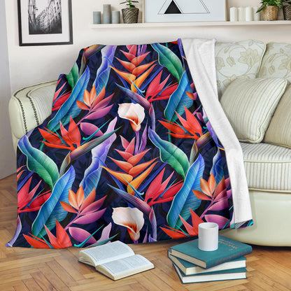 Tropical Flower Pattern Print Design TF023 Fleece Blanket