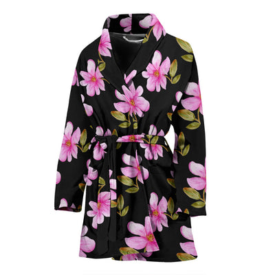 Magnolia Pattern Print Design MAG06 Women Bathrobe